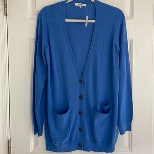 Blue lightweight 100% cotton cardigan